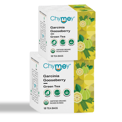 Chymey Organic Garcinia Gooseberry Green Tea Bags: 15 Pyramid Tea Bags-30 Tea Bags