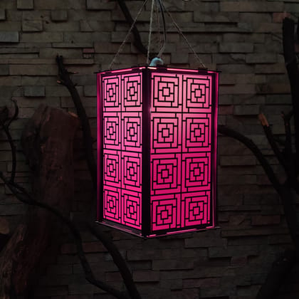 DIY Ecofriendly MDF Kandil - Zen Pattern (Pink)