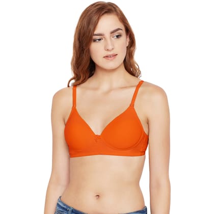 Bodycare Women Cotton Spandex Full Coverage Padded Pushup Bra Bra 6566-ORG