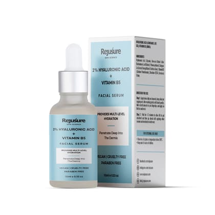 Rejusure 2 Hyaluronic Acid  Vitamin B5 Facial Serum Provides Multi-Level Hydration for Women  Men with Dry  Normal Skin  10ml-Rejusure 2% Hyaluronic Acid + Vitamin B5 Facial Serum Provides Multi-