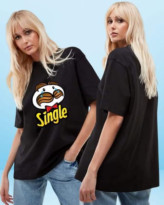 Single Black Oversized tshirt-S