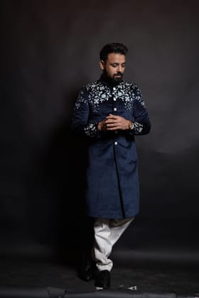 Blue Indo Western Set-S