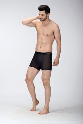 Panteazy's Menswear Basic Solid super soft nylon underwear with Bonded details-Black / M