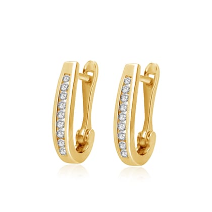 Senco Gold Trinket Glamour Diamond Hoop Earrings