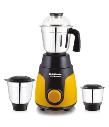 Uniq 500Watts Mixer Grinder (Black with Yellow)