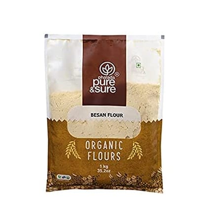 Pure & Sure Organic Besan Flour | Healthy Food | No Preservatives, No Trans Fats, High Protein Food | Organic Besan 1kg