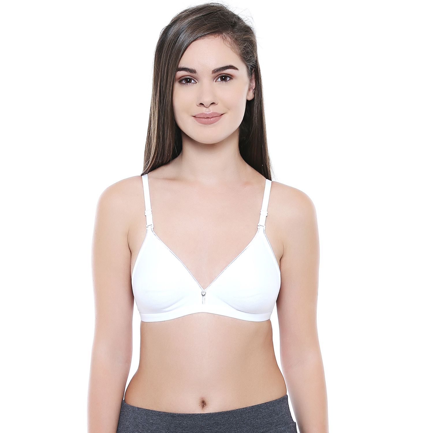 Bodycare Women Cotton Medium Coverage Non Padded Regular Bra 5580W-WHITE