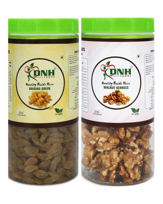 DRY FRUITS COMBO 1 KG PACK 500 X 2 PC         RAISINS | WALNUT     - High in Omega-3, Strengthens Brain Health