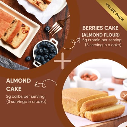 Berries Cake (150g) + Almond cake (150g) Combo  (contains egg)