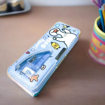 Magnetic Lock Pencil Box | Pen Pencil Case With Sharpener Pencil Scale & Eraser| Double Side Pencil Box - for Girls, Boys, Kids School Supplies & Birthday Return Gifts-Pack of 1