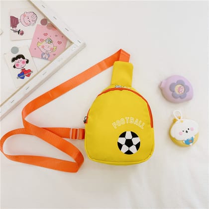 Football Kids Trendy Shoulder cross Bag-Yellow