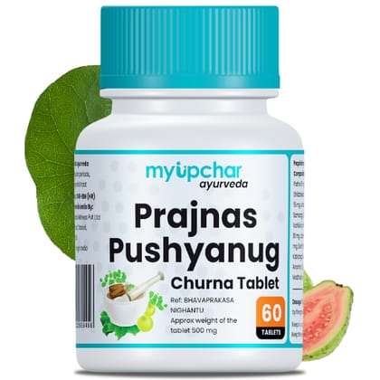 Myupchar Ayurveda Prajnas Pushyanug Churna Tablets | Women Health Supplements | Extra Strength Formula | For PCOD & PCOS Problems | With Dhataki, Patha & Pashanbhed | 60 Veg Tablets 60 tablets