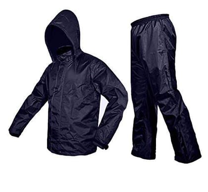 HAYBERG Unisex Bike/Scooter Water Proof Rain Suit with Hood (Blue, 2XL)