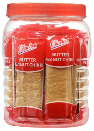 Charliee Butter Peanut Chikki, 450 gm Jar (15 gm x 30 Units) (1393)