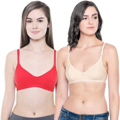 Bodycare Women Cotton Spandex Full Coverage Non Padded Regular Bra Pack - 2 E1575RES