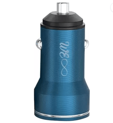 Walta Elite Panache 8 Car Charger 10.5 W Qualcomm 3.0 Turbo, Type C Cable Included - Blue 