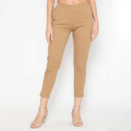 Women's Cotton Formal Trousers - Mocha Mocha M