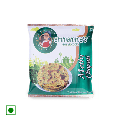 Ammamma's Easy2Cook Methi Chapati, 400 gm Pouch