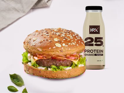 BBQ Burger And Protein Shake Combo