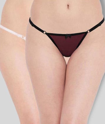 N-Gal - Multicolor Polyester Self Design Womens Thongs ( Pack of 2 ) - M