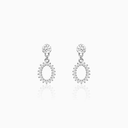 Silver Hollow Zircon Drop Studs