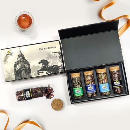 Tea Rendezbous | Tea Gift Set | 4 Indian Traditional Chai | 60 Cup Teas