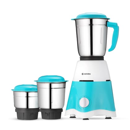 CANDES Ultra 700W Mixer Grinder, 3 Steel Jars, Powerful Motor, Efficient Blades, 2 Years Warranty, White/Blue.-CANDES Ultra 700W Mixer Grinder: 3 Stainless Steel Jars, Powerful Motor, Efficient B