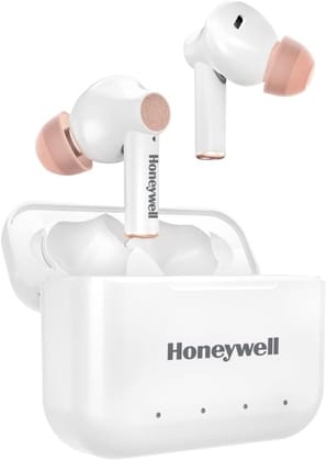 Honeywell Moxie V1000 Truly Wireless Earbuds, Bluetooth, 2hrs of Music with 10min Charge - White