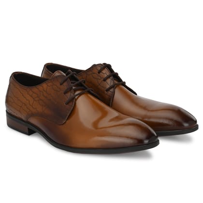 Formal Leather Laceup Shoes For Men-6 / Tan / Regular