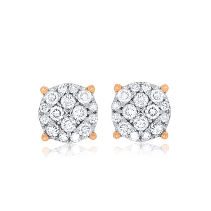 Senco Gold 18K Rose Gold Opulent Sheen Diamond Studs Earrings (Gold Weight -  1.48 g / 0.22 Ct / HI-SI)