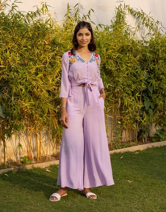 Hamptom co-ord set ( Lilac)-S