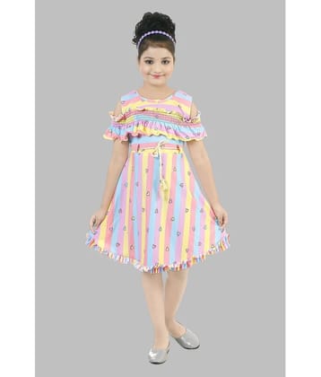 CHEAP AND BEST - Multicolor Cotton Blend Girls Frock ( Pack of 1 ) - None