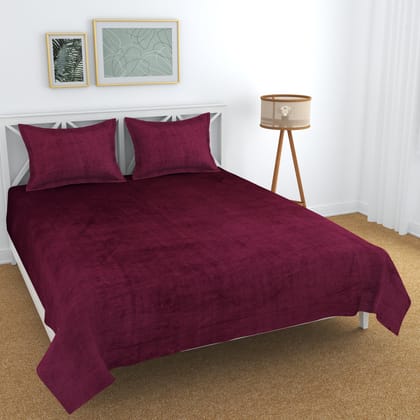 Indian Wine Warm Winter Flannel Flat King Bedsheet (100 x 108)-King