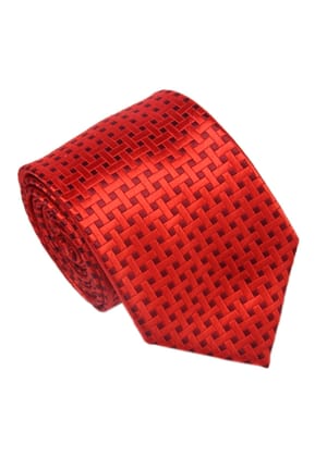 Men's Square Formal Necktie - Red-Free / Red