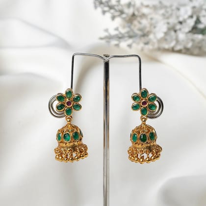 Gold Polish Silver Jhumkas CH5906