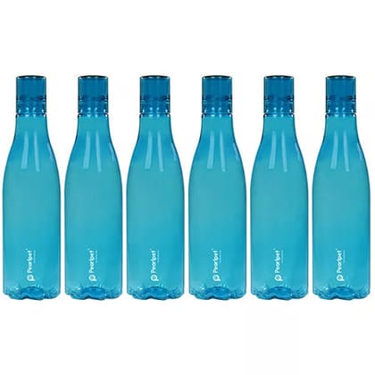 1000ml Throttle Round Water Bottle - Set of 6-Blue