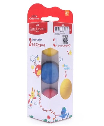 Faber-Castell Kindergarten Grip Crayons (Choose Design And Size)-BALL CRAYONS SET OF 3