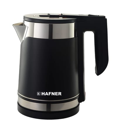 Hafner Electric Kettle with Stainless Steel BodyUsed for boiling Water Making tea and coffee Instant noodles Soup etc. 1500 Watt Black2 litre-Black