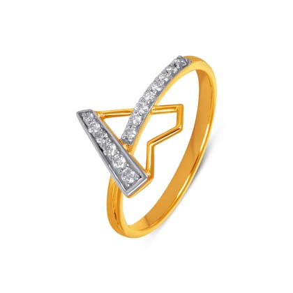 Senco Gold Multifaceted Love Diamond Ring 10 ( 1.85 gm/ 0.13 ct / FG-SI/ 18K Yellow Gold )