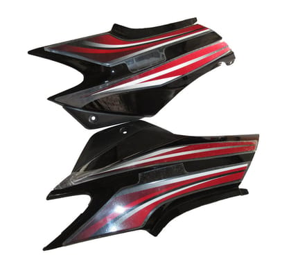 Side Panel / Side Cowl Set Fit For Hero Super Splendor Latest (Type-3) Black (Red Sticker)