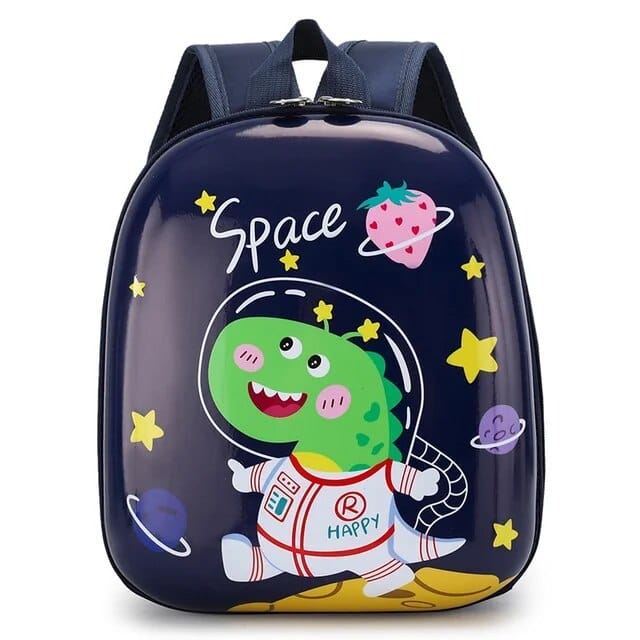 Cute and Fancy Theme Hard Egg-shell Backpack For Kids-Blue Dino