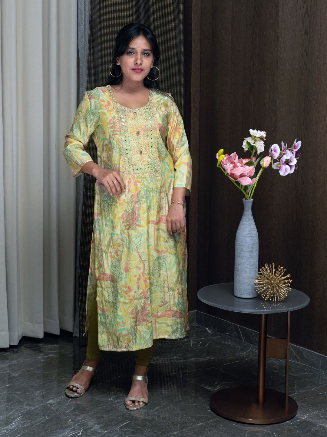 Abstract Print Multi Coloured Kurti-38