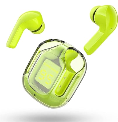 Molbin M1 Ultra Wireless Earbuds with ENC Noise Canceling Translucent Earphones-Green