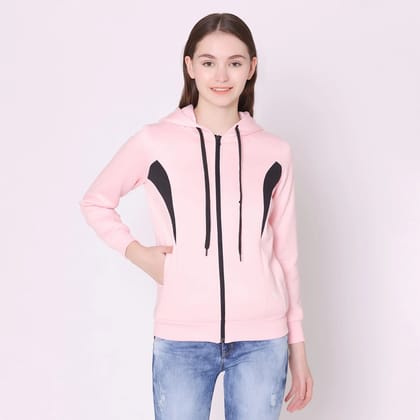 Women's Stylish Hoodie Jacket - Orchid Pink Orchid Pink M