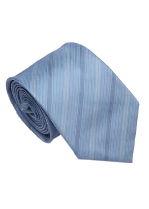 Men's Striped Formal Necktie - Blue-Free / Blue