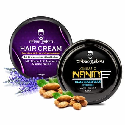 Urbangabru Combo Hair Styling Kit - Clay Hair Wax 100 GM and Hair Growth Cream 100 GM Hair Wax  Hair Cream-Urbangabru Combo Hair Styling Kit - Clay Hair Wax (100 GM) and Hair Growth Cream (100 GM