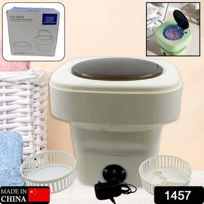 1457 Folding Washing Machine, Mini Portable Washing Machine, Deep Cleaning Half Automatic Washt, Mini Foldable Washing Machine, Suitable For Socks, Underwear, Baby Clothes