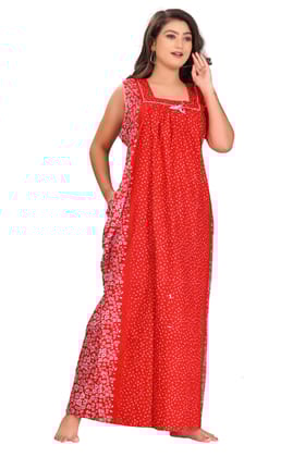 Fabimi Women Sleeveless Cotton Nighty