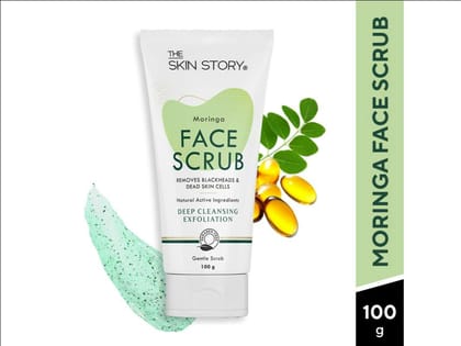 Moringa Gentle Face Scrub, Deep Exfoliating Cleanser For Blackheads & Dead Skin Cells (100 GM)