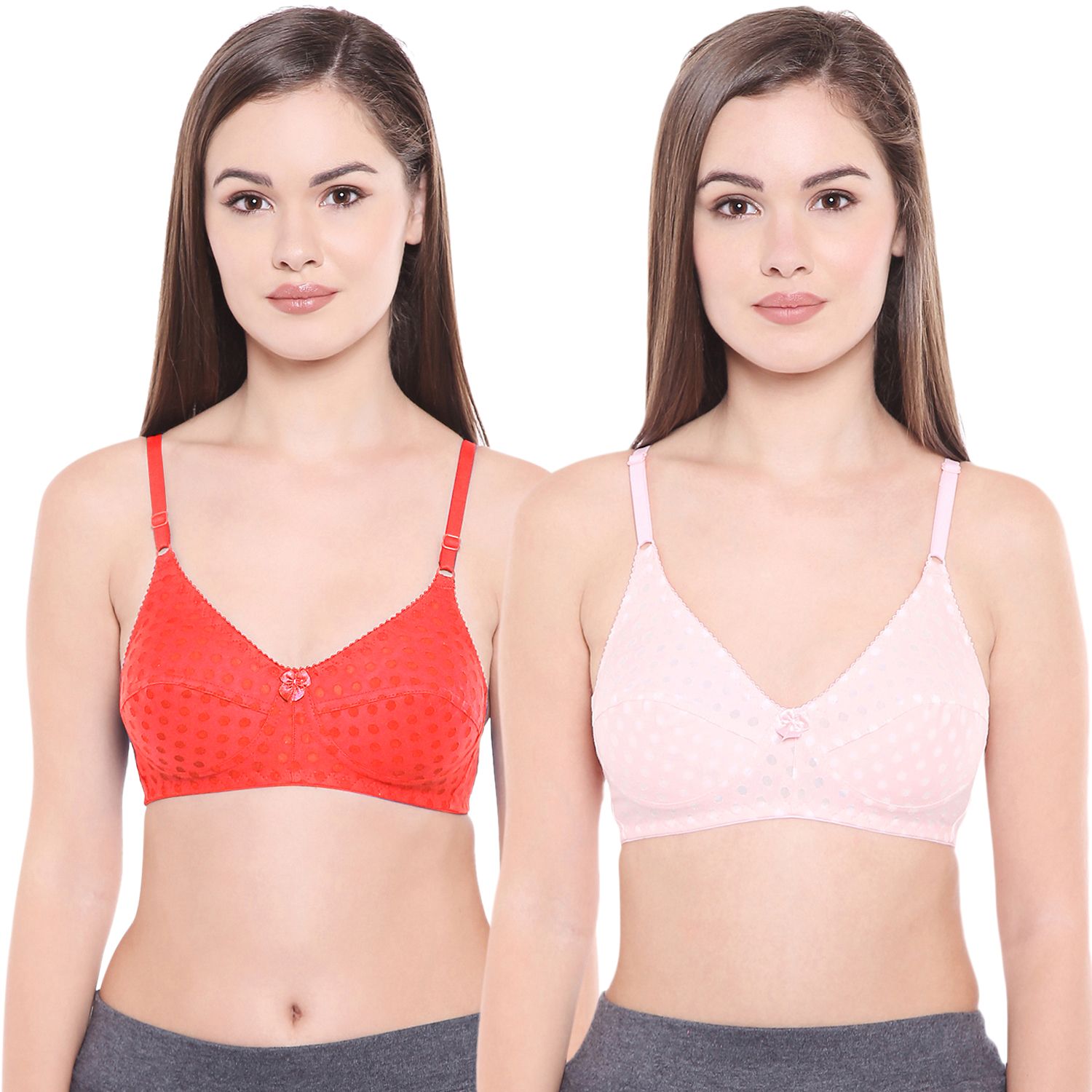 Bodycare Women Poly Cotton Full Coverage Non Padded Regular Bra Pack - 2 E1506COPI